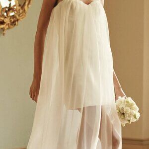 NWT Meshki Bettany Chiffon Strapless Maxi Dress White XXS